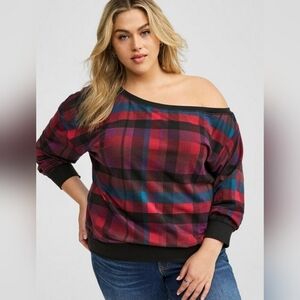 TORRID OFF THE SHOULDER  LIGHTWEIGHT FRENCH TERRY SWEATSHIRT SIZE 2X